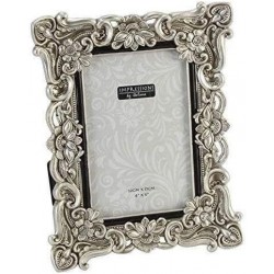 Impressions Silver Floral Frame 4x6 