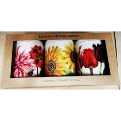 Emma Bridgewater - Flowers Set 3 round Caddies - 106 x 150 mm - (Damaged Packaging)